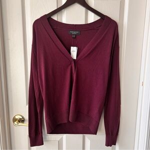 Banana Republic Burgundy V-neck Cardigan Sweater, NWT